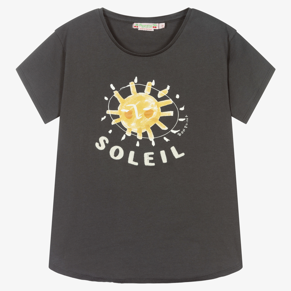 Bonpoint - Teen Girls Grey Logo T-Shirt | Childrensalon