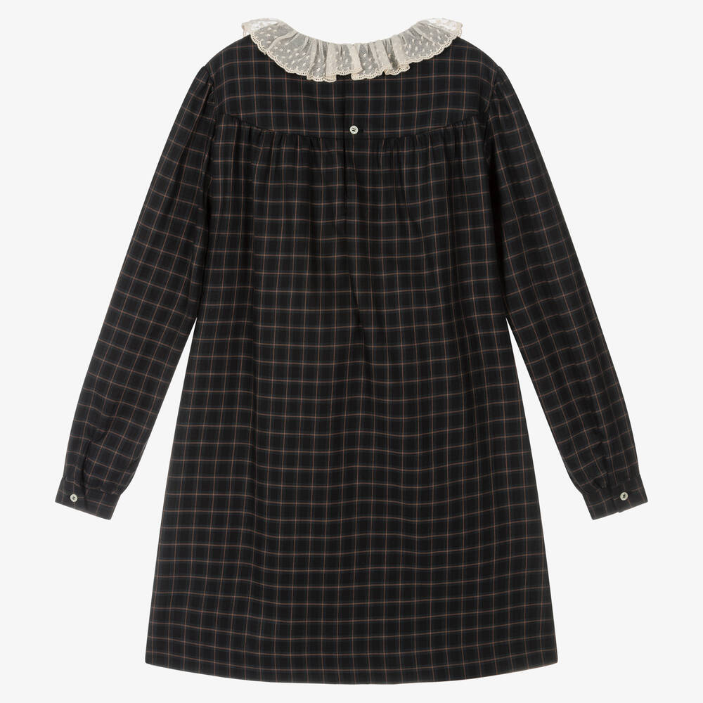 Bonpoint-Серо-розовое платье из хлопка | Childrensalon Outlet