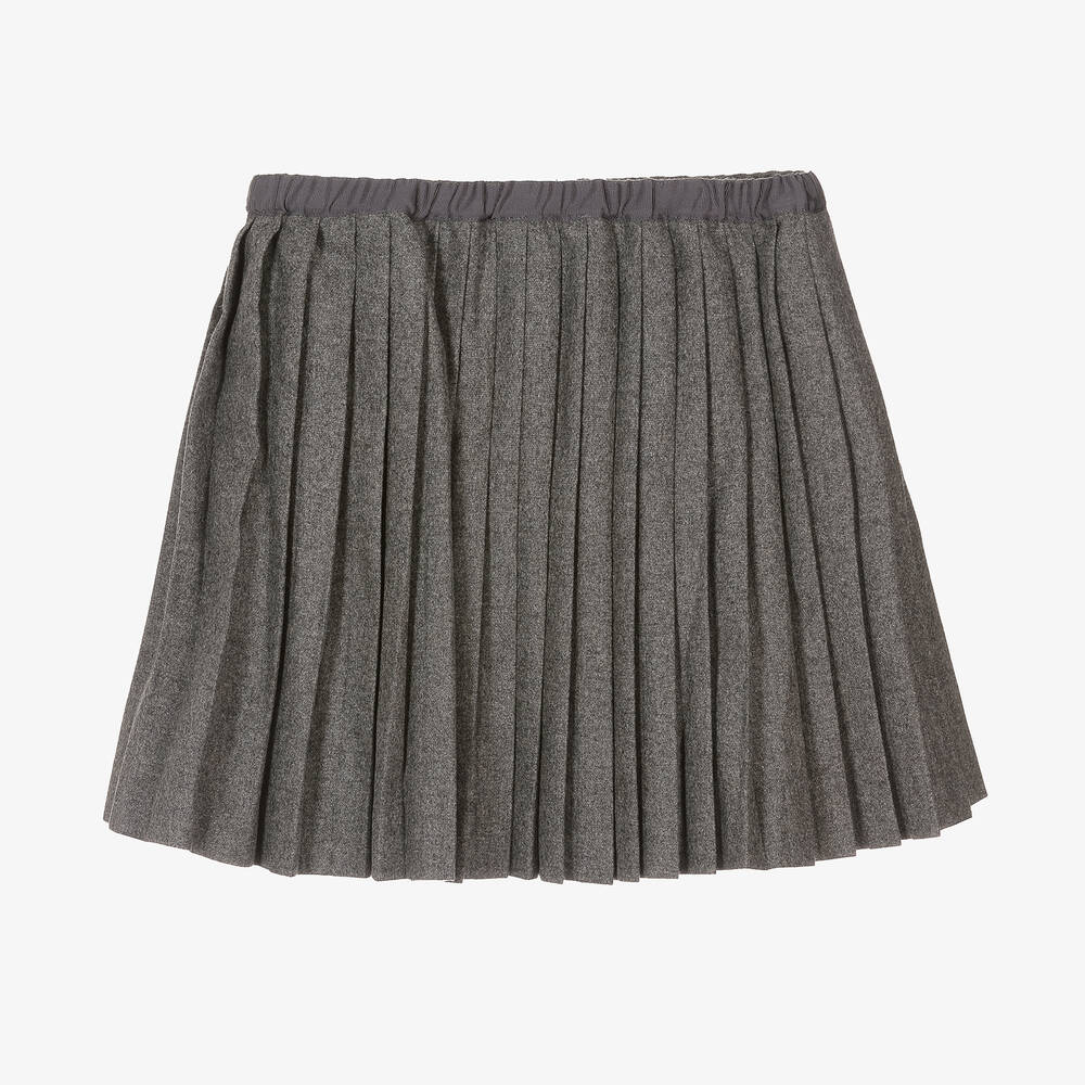 Grey pleated skirt ladies store