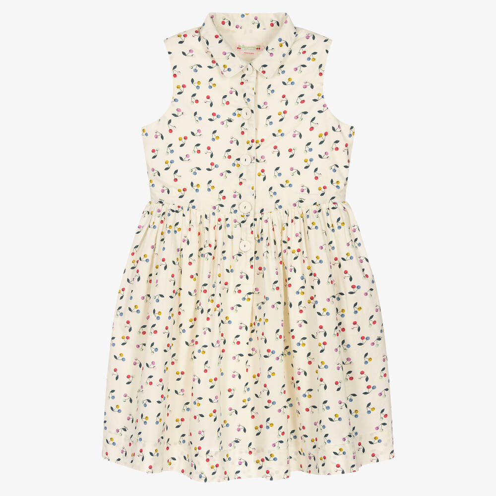 Bonpoint - Кремовое платье с вишнями | Childrensalon