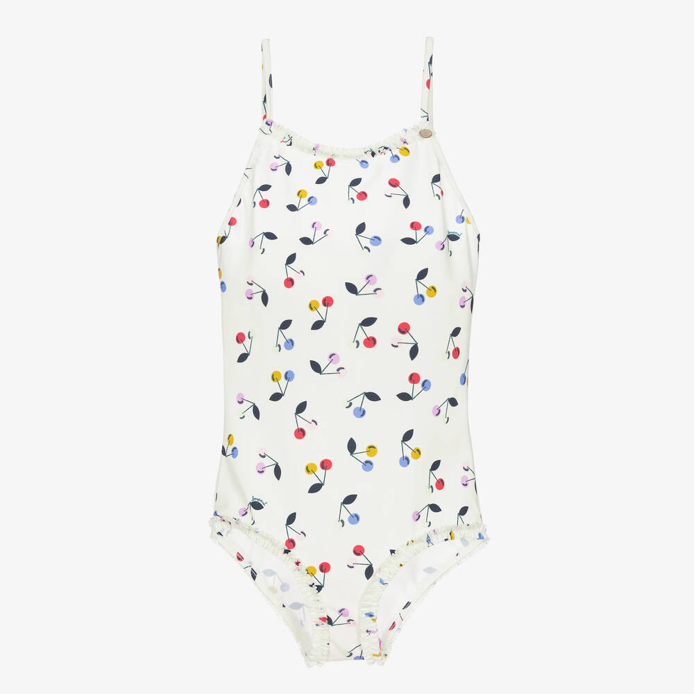 Bonpoint - Teen Girls Ivory Cherry Print Swimsuit | Childrensalon