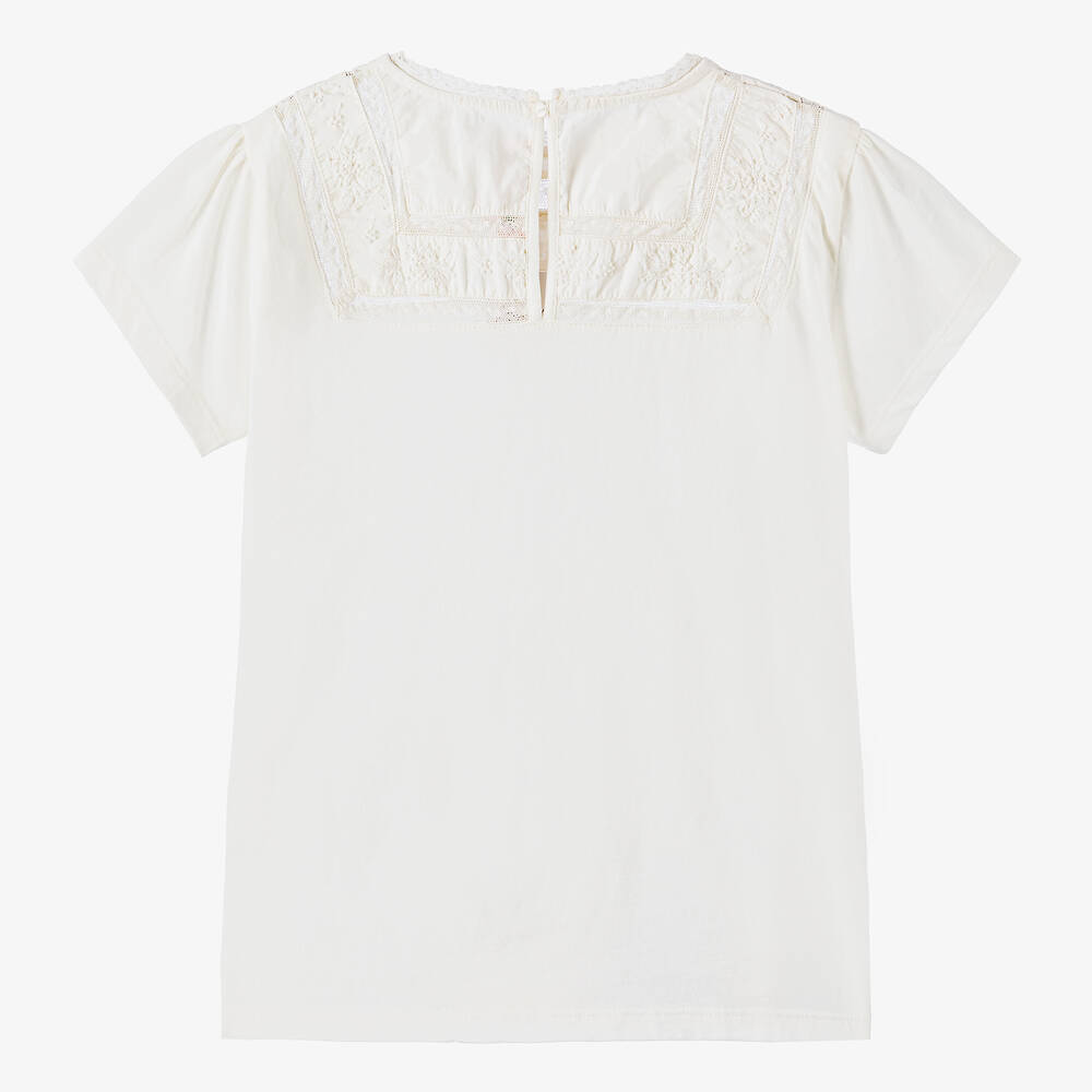 بونبوان-تيشيرت قطن جيرسي لون عاجي للمراهقات | Childrensalon Outlet