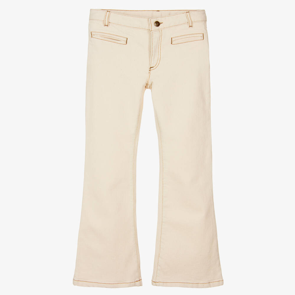 Bonpoint - Teen Girls Ivory Denim Jeans | Childrensalon