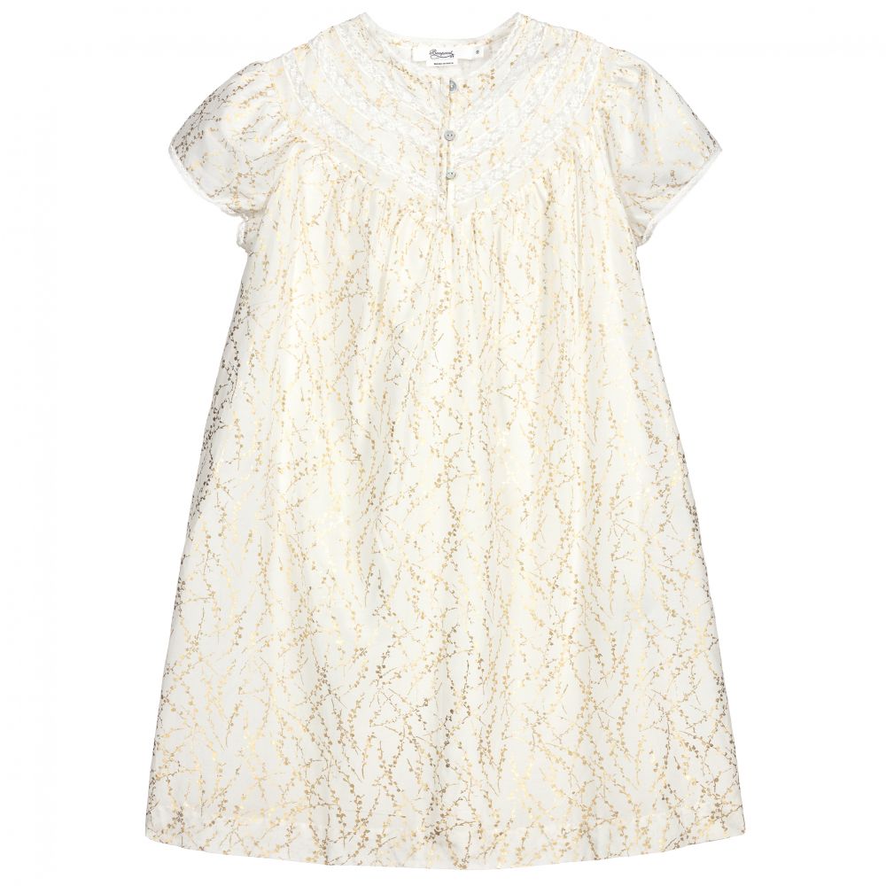 Bonpoint - Teen Girls Ivory & Gold Dress | Childrensalon