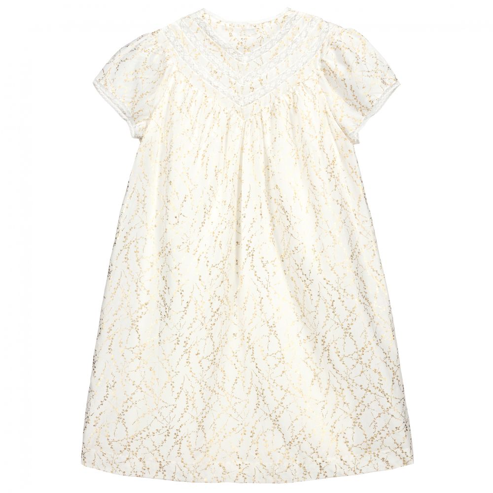Bonpoint-Teen Girls Ivory & Gold Dress | Childrensalon Outlet