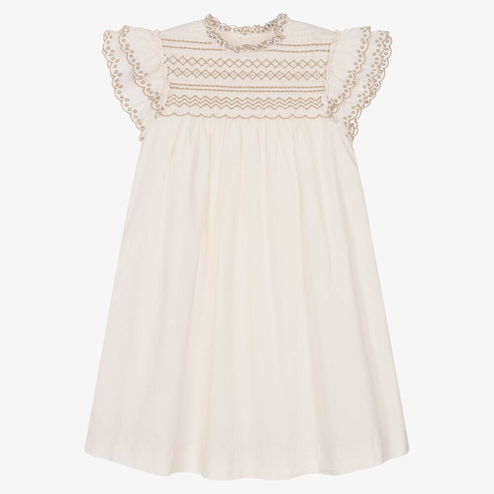 Bonpoint-Teen Girls Ivory Smocked Dress | Childrensalon Outlet