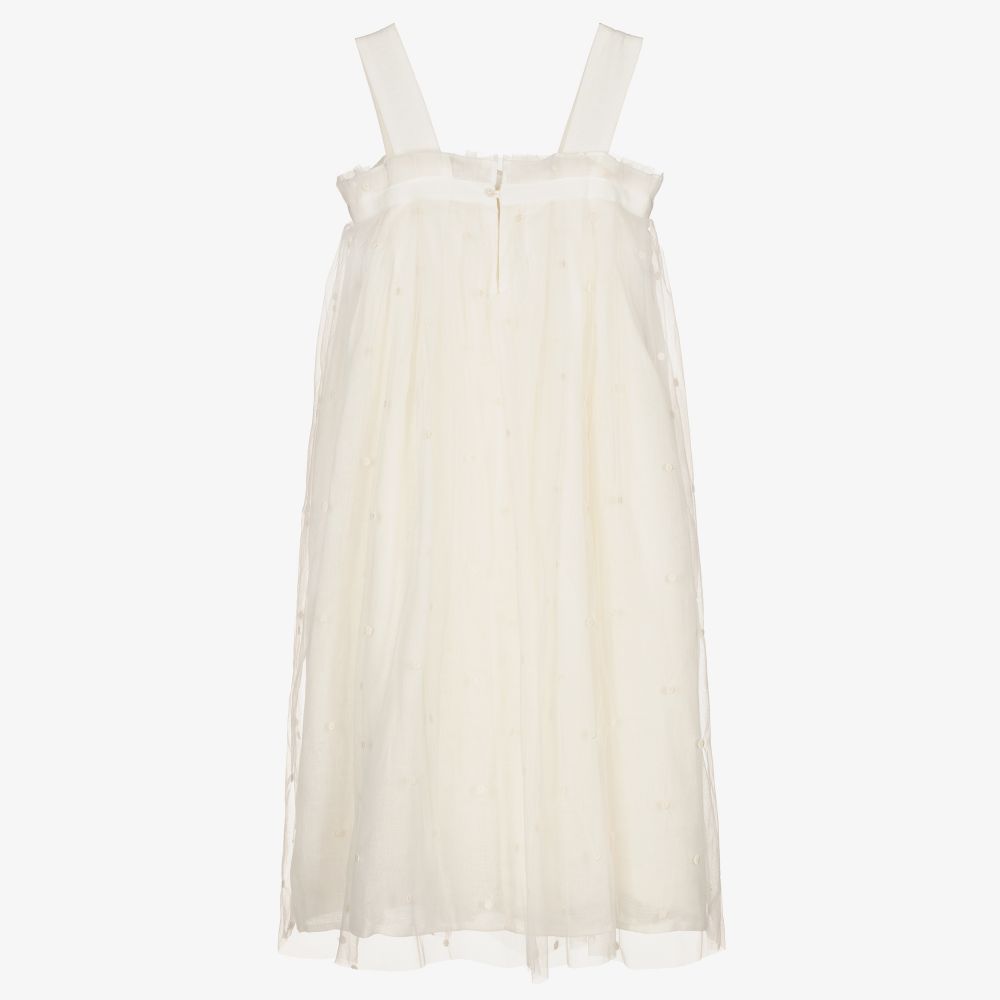 Bonpoint-Teen Girls Ivory Tulle Dress  | Childrensalon Outlet