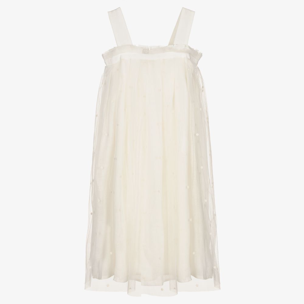 Bonpoint-Teen Girls Ivory Tulle Dress  | Childrensalon Outlet