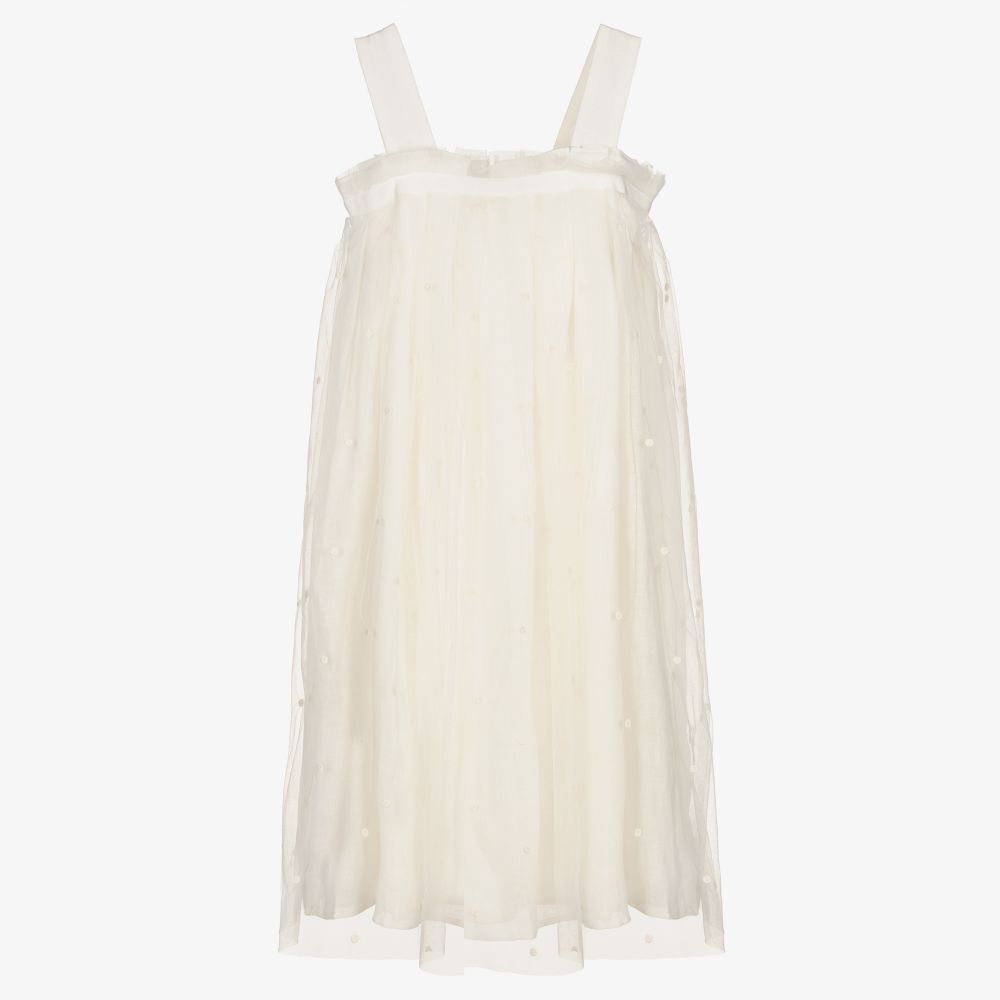 Bonpoint - Teen Girls Ivory Tulle Dress  | Childrensalon