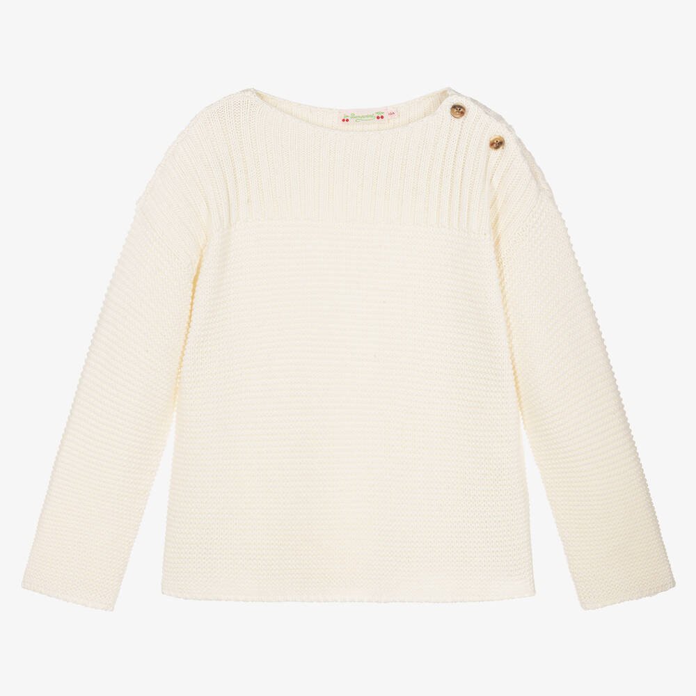 Bonpoint - Teen Girls Ivory Wool Sweater | Childrensalon