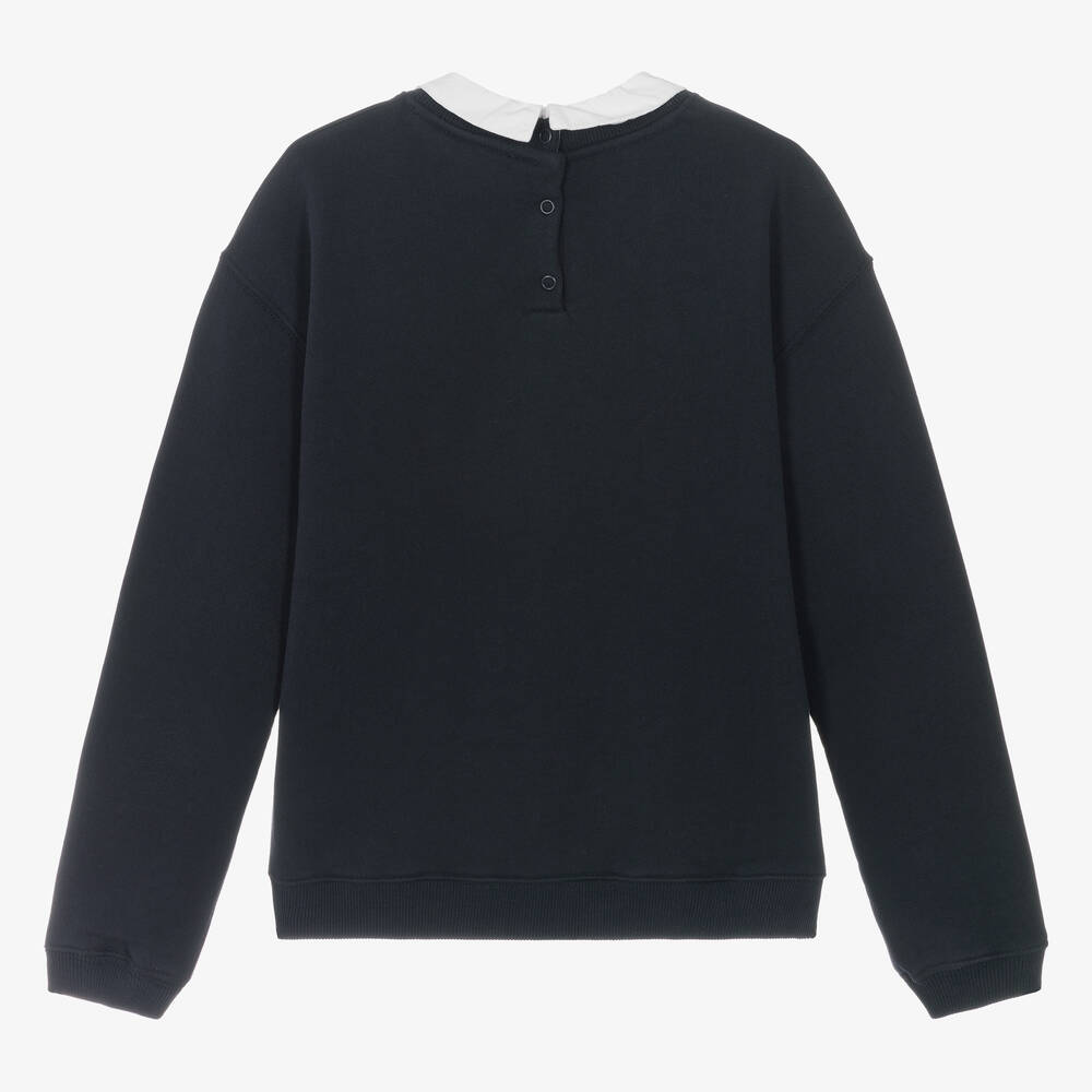 Bonpoint Teen Girls Navy Blue Cherry Sweatshirt Childrensalon Outlet