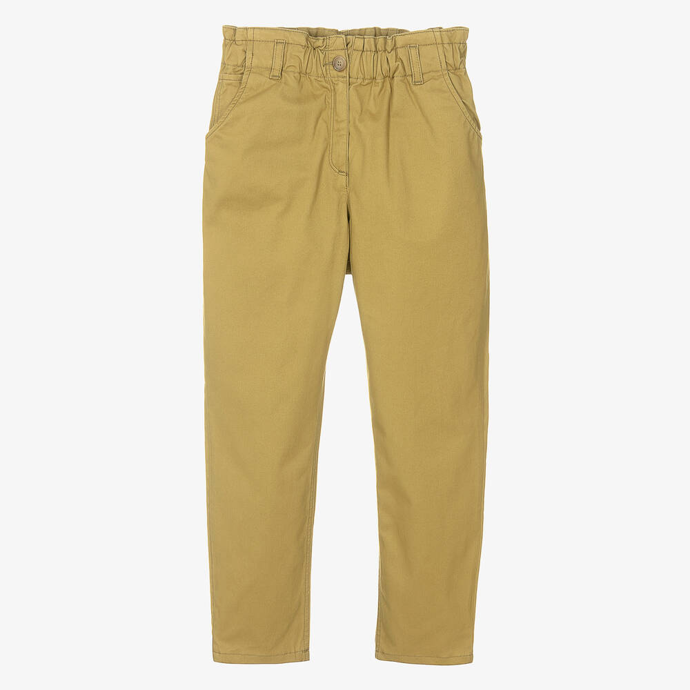 Bonpoint - Pantalon vert olive ado fille | Childrensalon