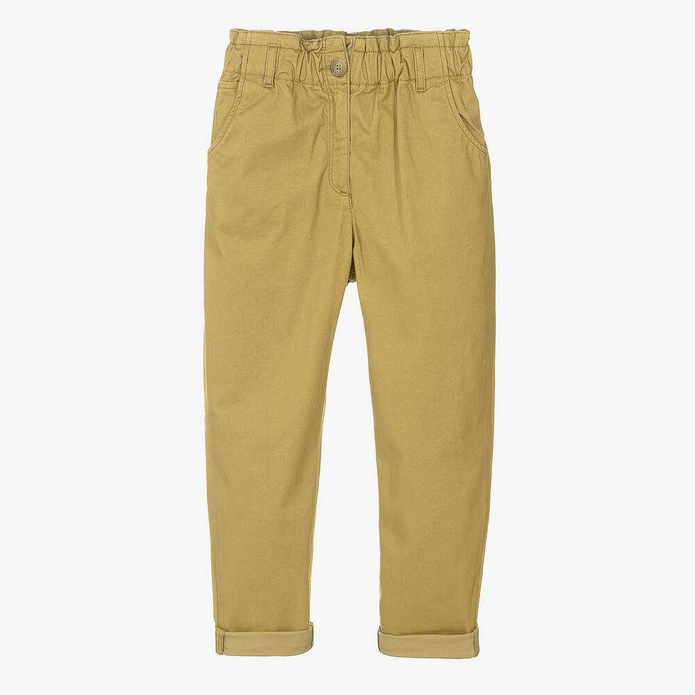 بونبوان-بنطلون تينز بناتي قطن تويل لون أخضر | Childrensalon Outlet