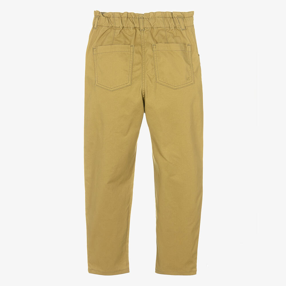 بونبوان-بنطلون تينز بناتي قطن تويل لون أخضر | Childrensalon Outlet