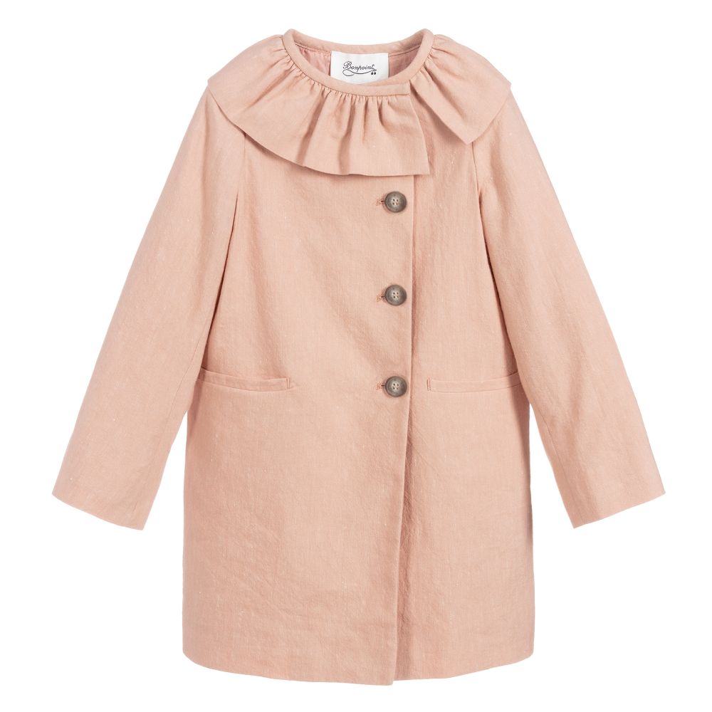 Bonpoint - Teen Girls Pink Linen Coat | Childrensalon