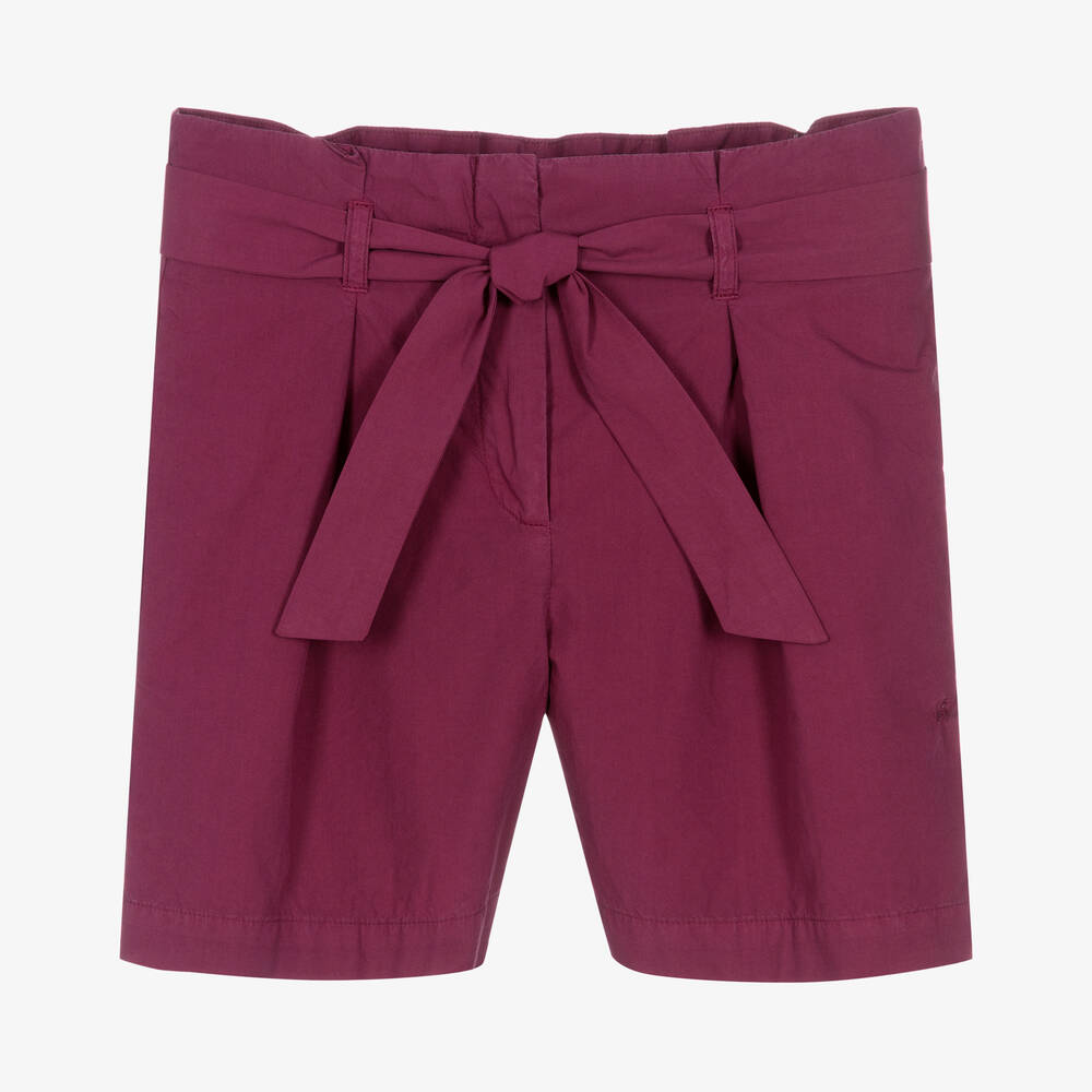 Bonpoint-Teen Girls Purple Cotton Poplin Shorts | Childrensalon Outlet