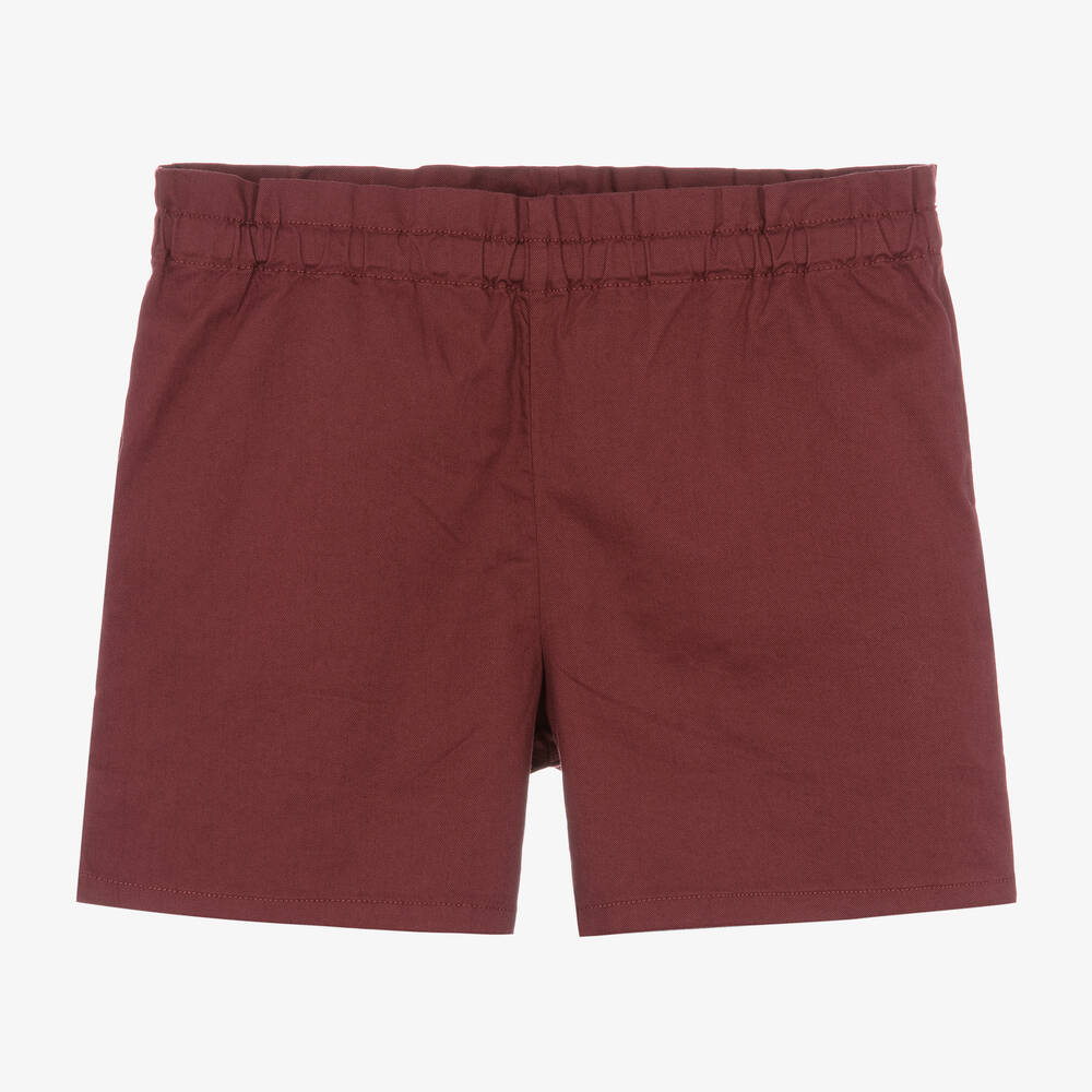 Bonpoint - Short rouge en sergé de coton ado | Childrensalon