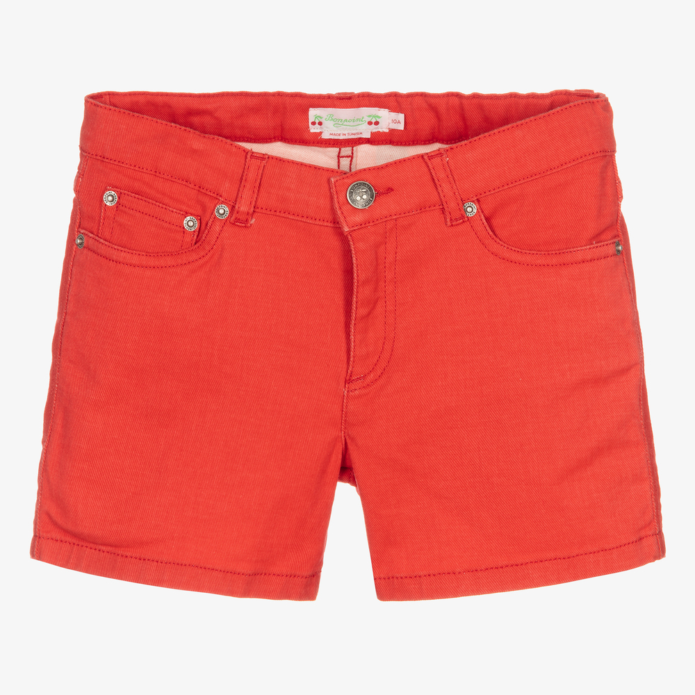 Bonpoint - Красные джинсовые шорты для девочек-подростков | Childrensalon