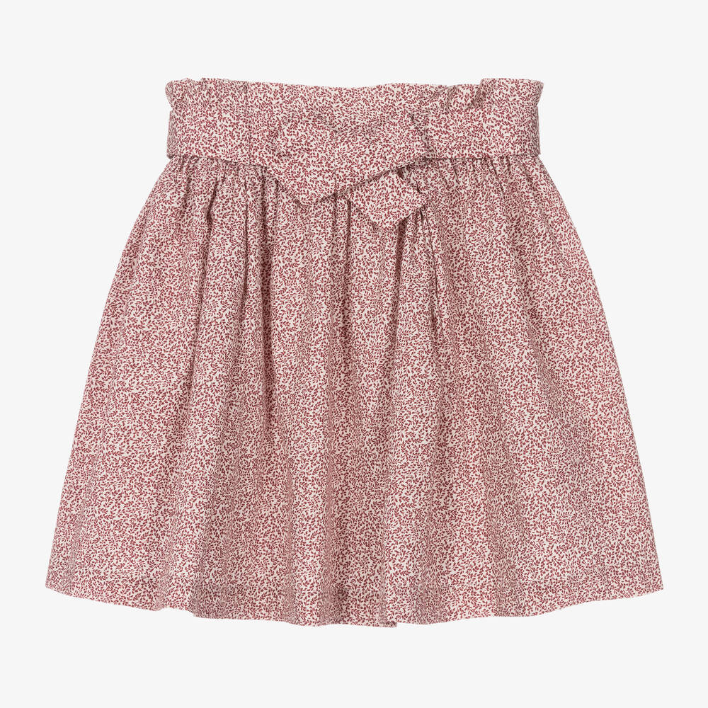 Bonpoint-Красная юбка из поплина в цветочек | Childrensalon Outlet