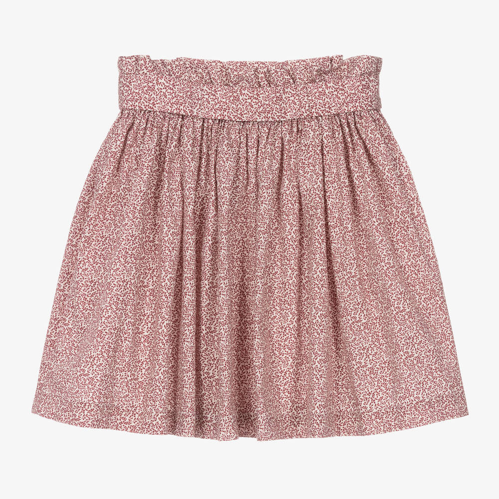 Bonpoint-Teen Girls Red Floral Poplin Skirt | Childrensalon Outlet