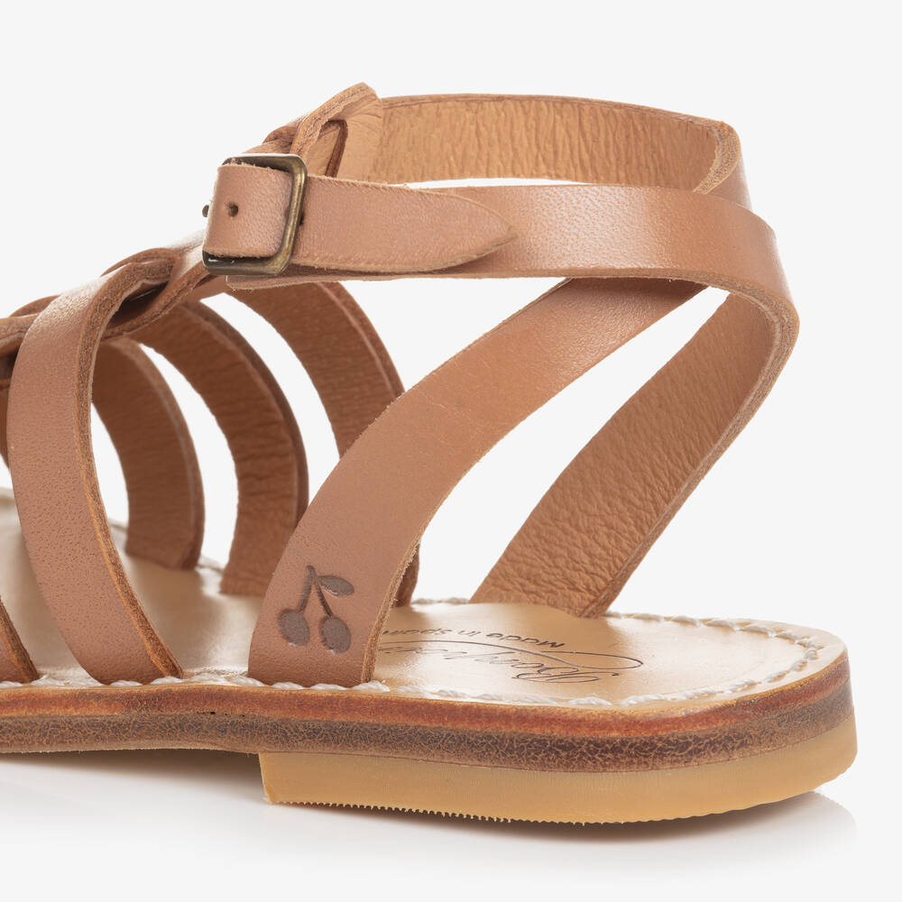 Girls tan leather sandals on sale