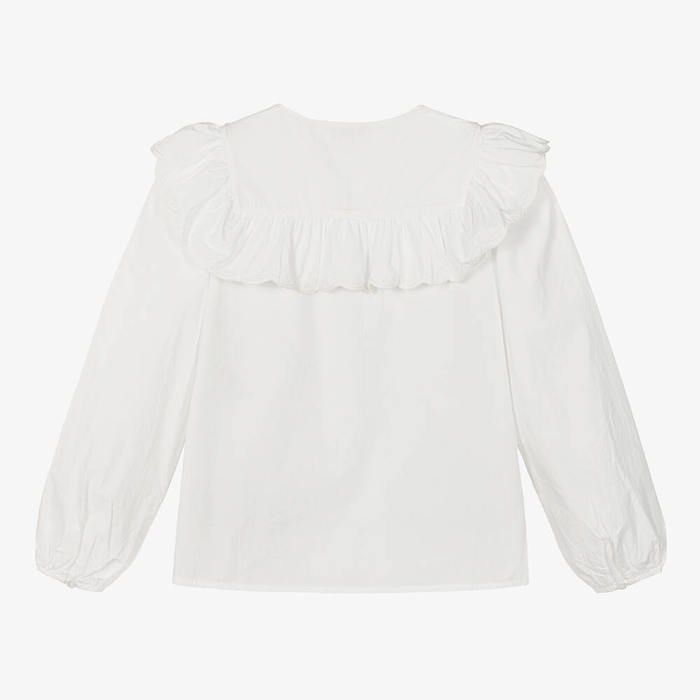 Bonpoint-Teen Girls White Cotton Blouse | Childrensalon Outlet