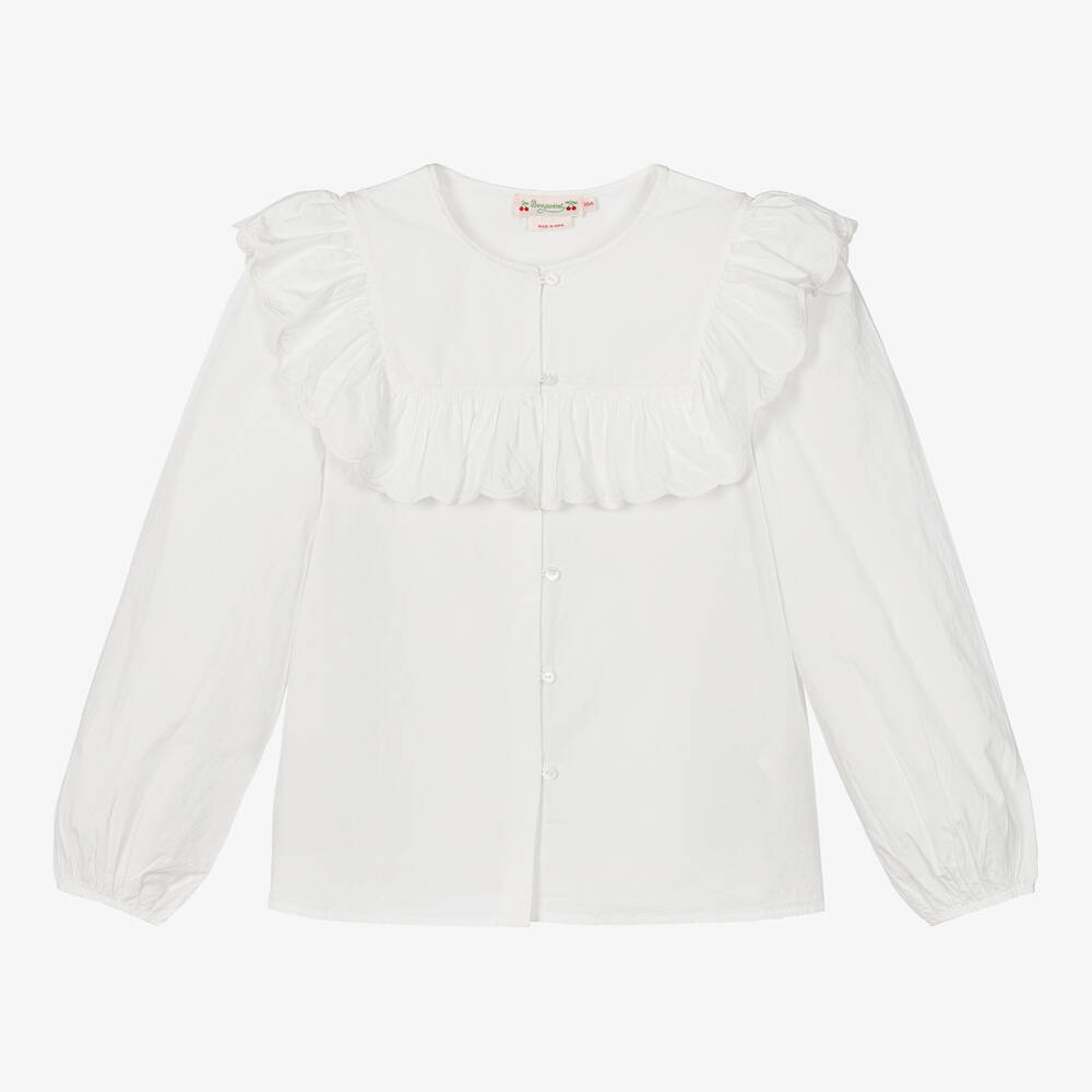 Bonpoint - Teen Girls White Cotton Blouse | Childrensalon