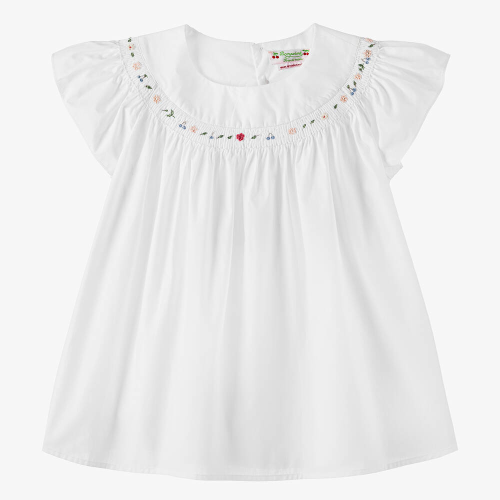 Bonpoint-Teen Girls White Cotton Blouse | Childrensalon Outlet