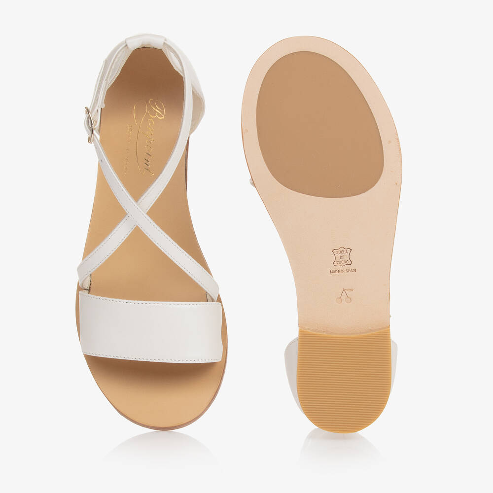Bonpoint-Teen Girls White Leather Sandals | Childrensalon Outlet
