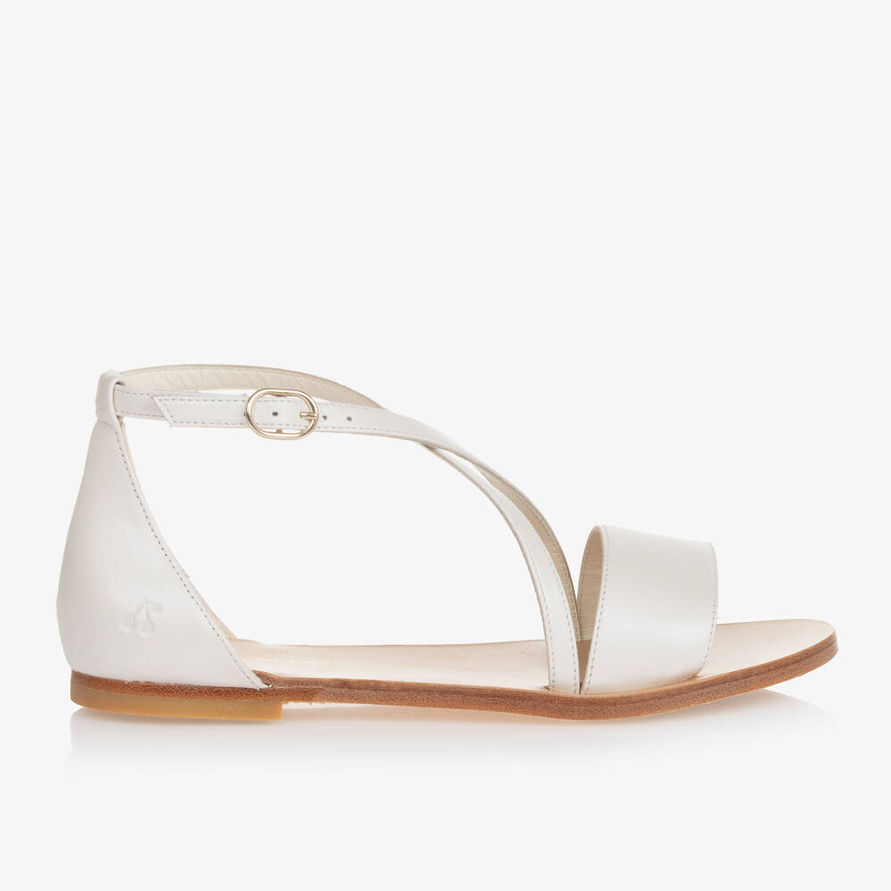 Bonpoint-Teen Girls White Leather Sandals | Childrensalon Outlet