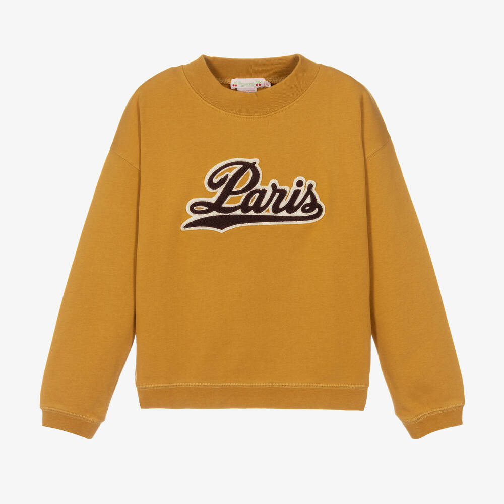 Bonpoint - Teen Girls Yellow Cotton Sweatshirt | Childrensalon