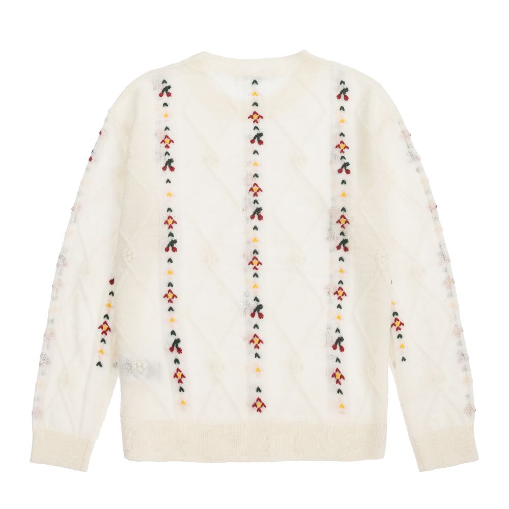 Bonpoint-Teen Ivory Cherry Sweater | Childrensalon Outlet