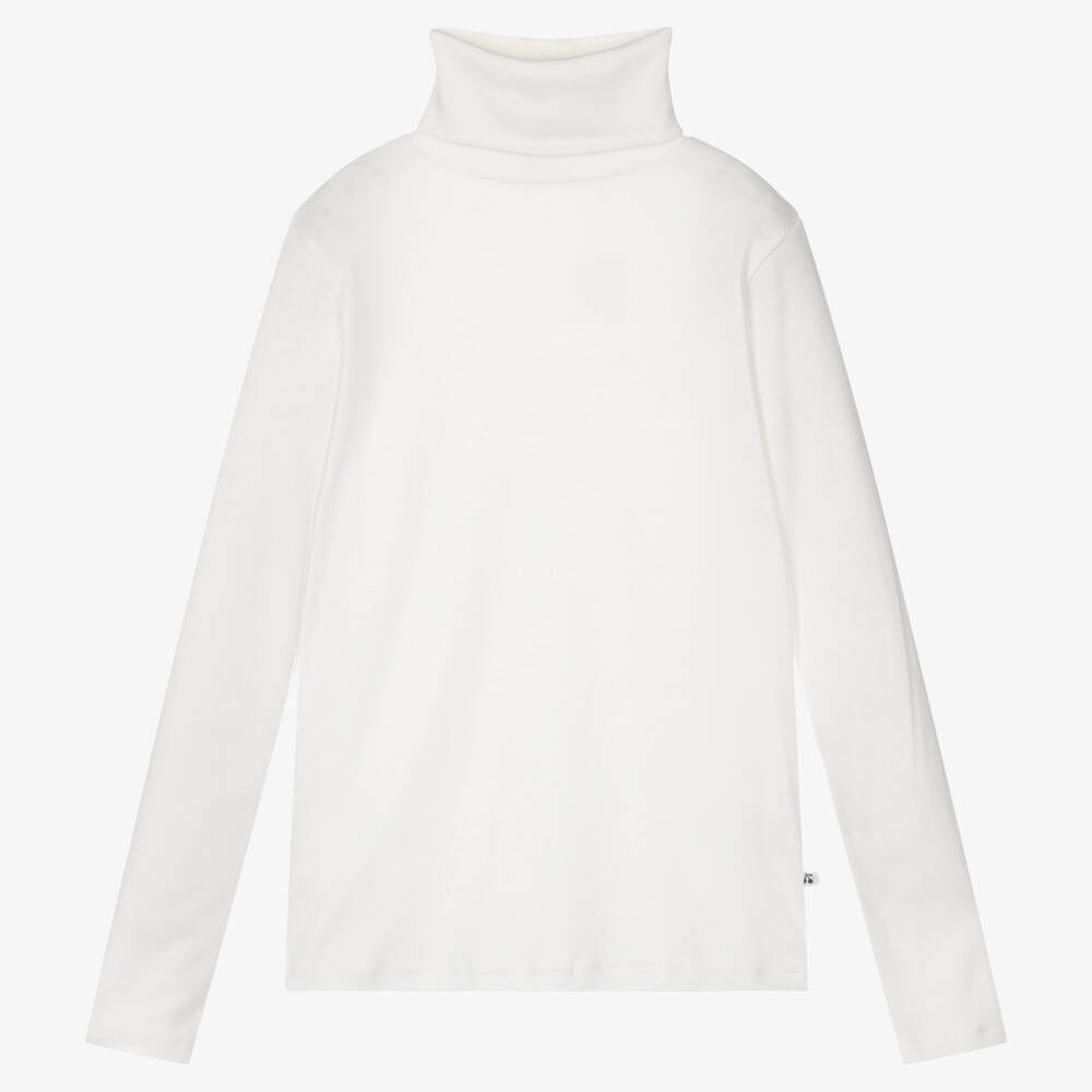 Bonpoint-Teen Ivory Cotton Roll Neck Top | Childrensalon Outlet
