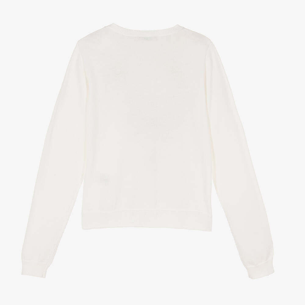 Bonpoint-Кремовый кардиган с вышитыми цветами | Childrensalon Outlet