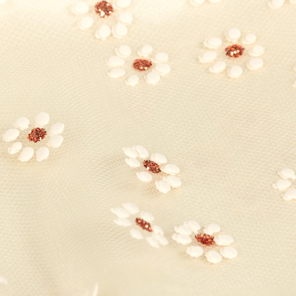 Bonpoint-Teen Ivory Floral Tulle Blouse | Childrensalon Outlet