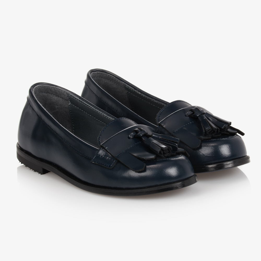 Bonpoint-Teen Navy Blue Moccasin  | Childrensalon Outlet