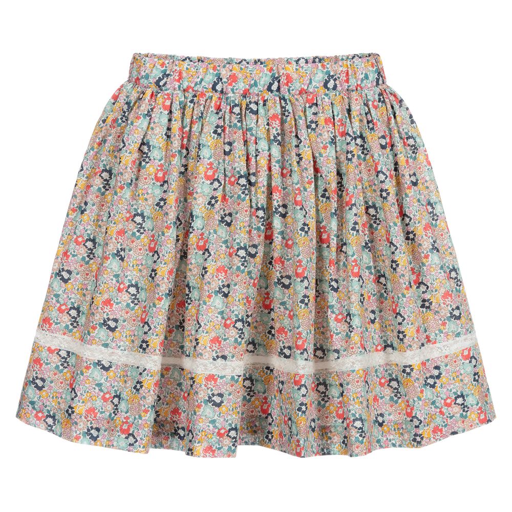 Bonpoint - Jupe rose et bleue Liberty Ado | Childrensalon