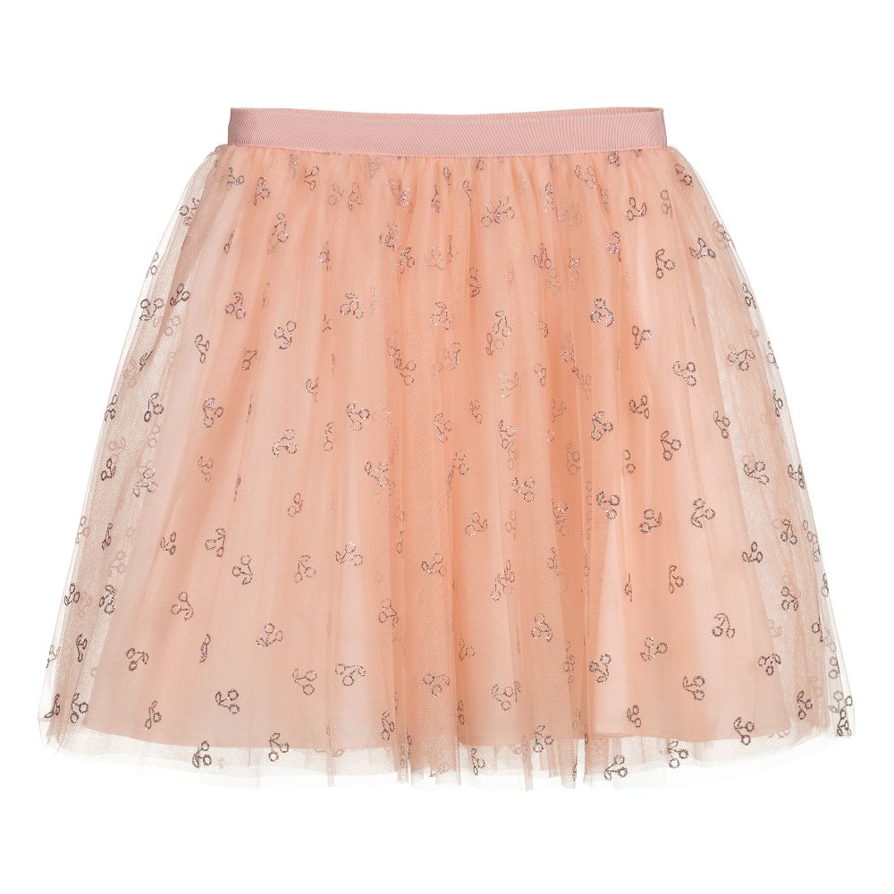 Bonpoint Teen Pink Tulle Logo Skirt Childrensalon Outlet
