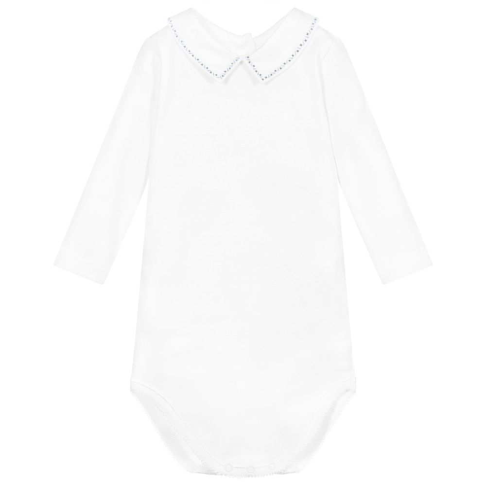 Bonpoint - White Cotton Bodysuit | Childrensalon