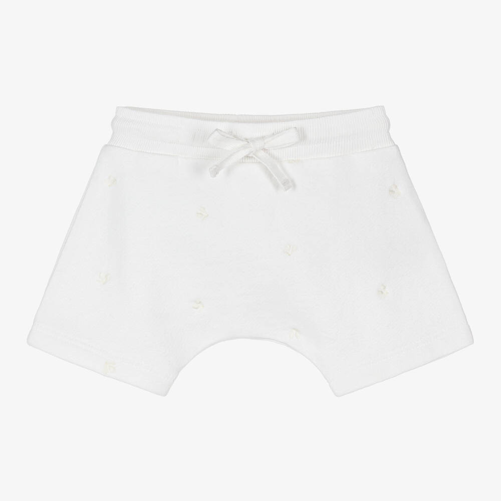 Bonpoint - White Cotton Cherry Embroidered Shorts | Childrensalon