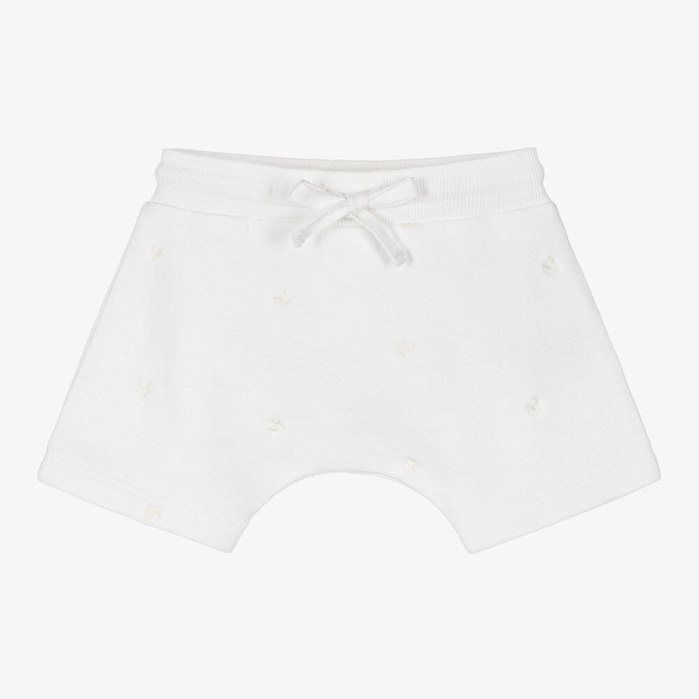 Bonpoint-White Cotton Cherry Embroidered Shorts | Childrensalon Outlet