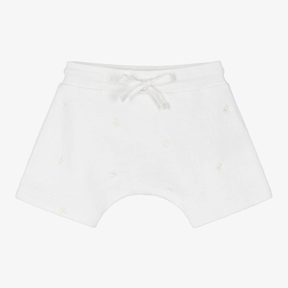 Bonpoint - Short coton blanc brodé à cerises | Childrensalon