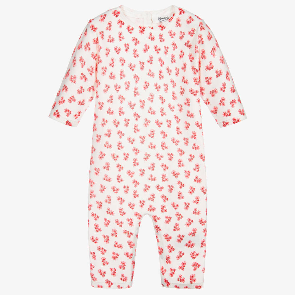Bonpoint-Белый комбинезон в цветочек | Childrensalon Outlet