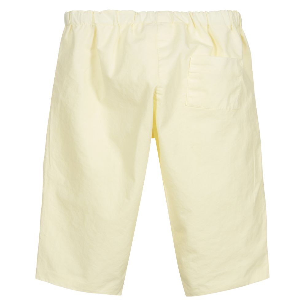 Bonpoint-Yellow Cotton Poplin Trousers | Childrensalon Outlet