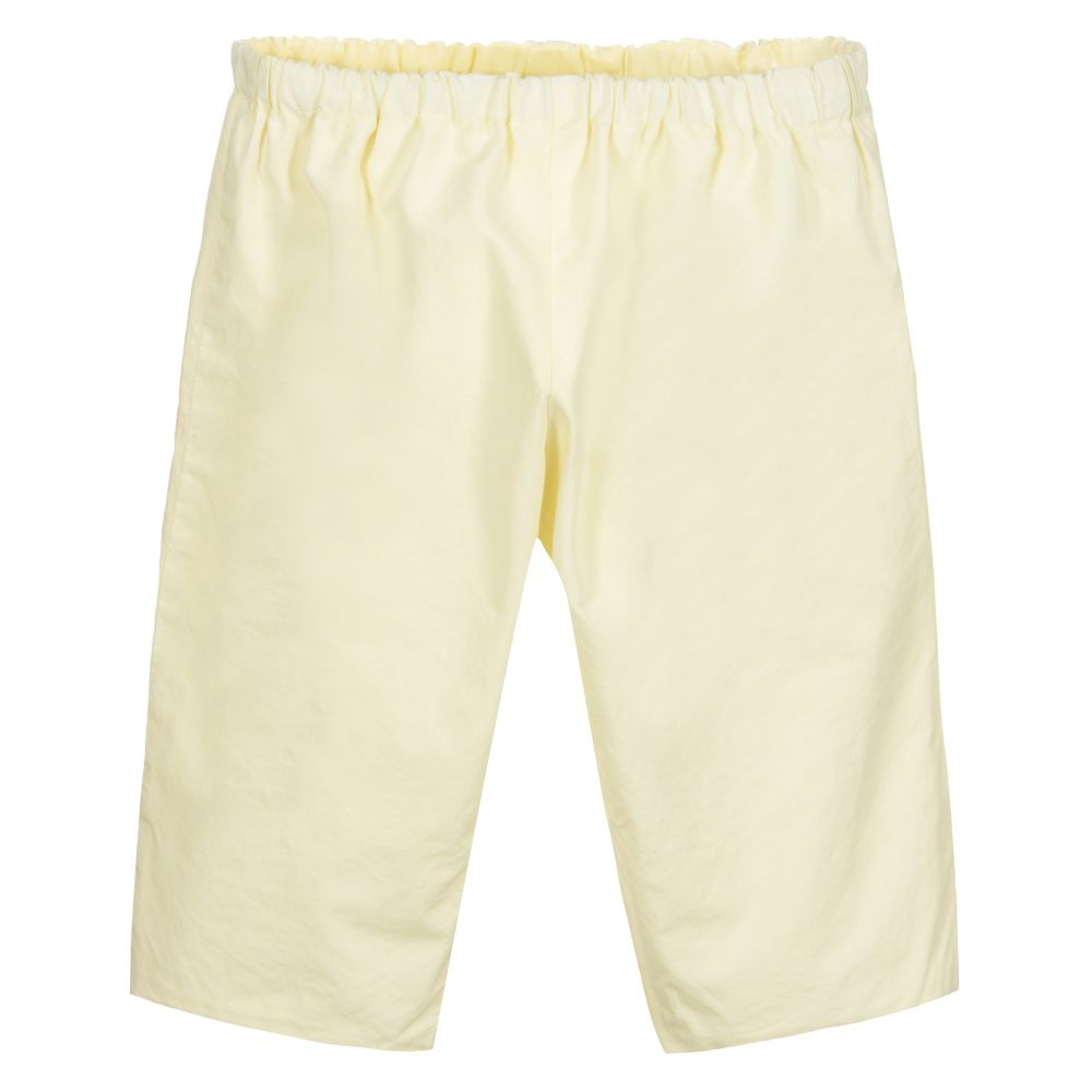 Bonpoint - Yellow Cotton Poplin Trousers | Childrensalon