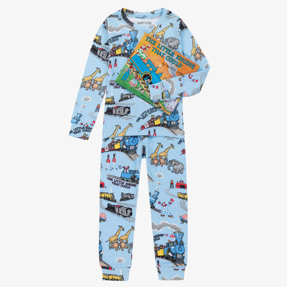 Books to Bed-Boys Little Engine Pyjamas & Book Gift Set | Childrensalon Outlet