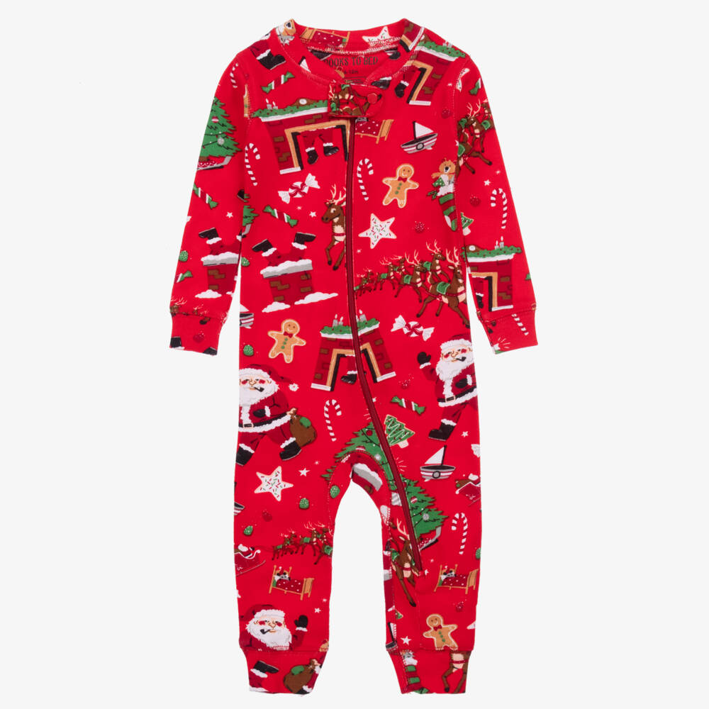 Books to Bed-Festive Red Babysuit and Book Set | Childrensalon Outlet