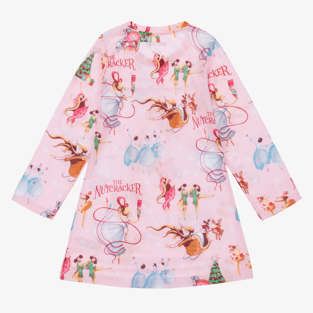 Books to Bed-Набор ночной сорочки для девочек розовый Щелкунчик | Childrensalon Outlet