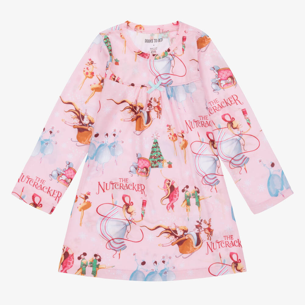 Books to Bed-Набор ночной сорочки для девочек розовый Щелкунчик | Childrensalon Outlet