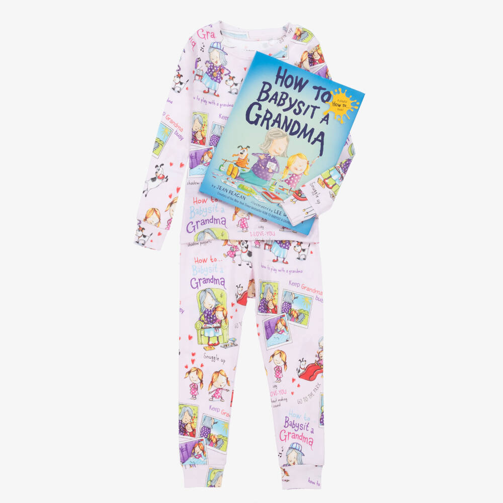 Books to Bed-Girls Pale Pink Cotton Pyjamas & Book Set | Childrensalon Outlet